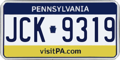 PA license plate JCK9319