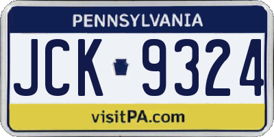 PA license plate JCK9324