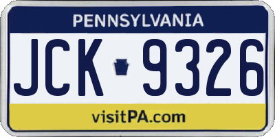 PA license plate JCK9326