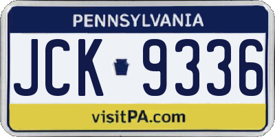 PA license plate JCK9336