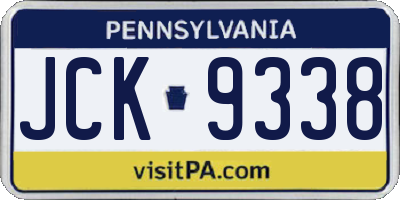 PA license plate JCK9338