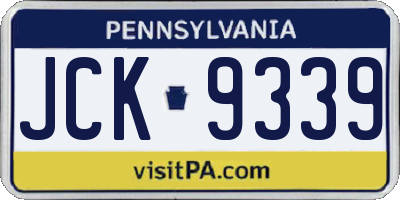 PA license plate JCK9339