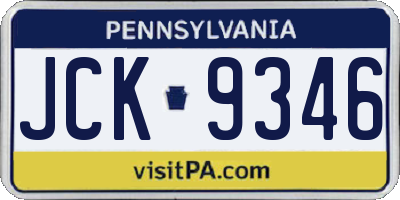 PA license plate JCK9346