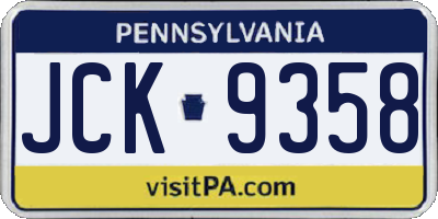 PA license plate JCK9358