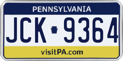 PA license plate JCK9364