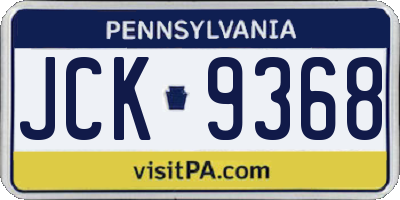 PA license plate JCK9368