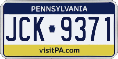 PA license plate JCK9371