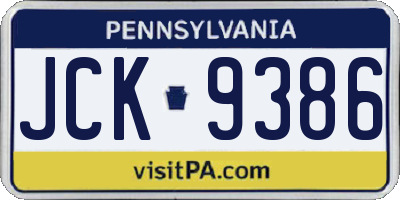 PA license plate JCK9386