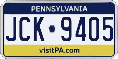 PA license plate JCK9405