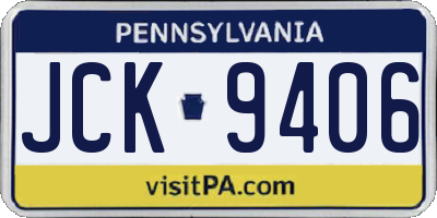 PA license plate JCK9406