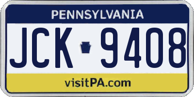 PA license plate JCK9408