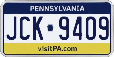 PA license plate JCK9409