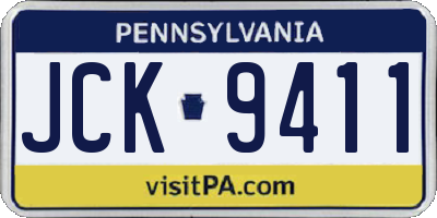 PA license plate JCK9411
