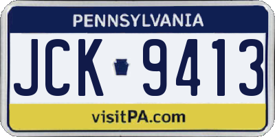 PA license plate JCK9413