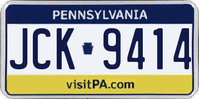 PA license plate JCK9414