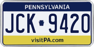 PA license plate JCK9420