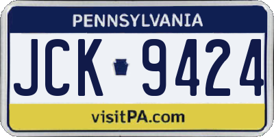 PA license plate JCK9424