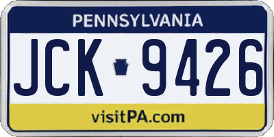 PA license plate JCK9426