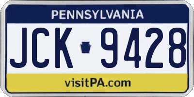 PA license plate JCK9428