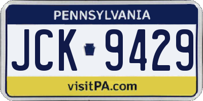 PA license plate JCK9429