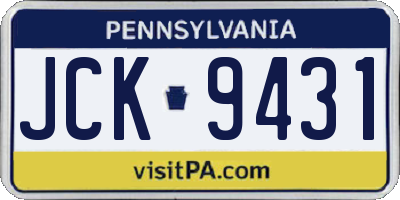 PA license plate JCK9431