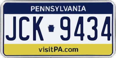 PA license plate JCK9434