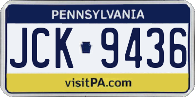 PA license plate JCK9436