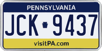 PA license plate JCK9437