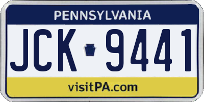 PA license plate JCK9441