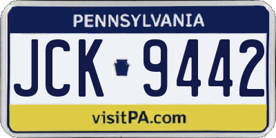 PA license plate JCK9442
