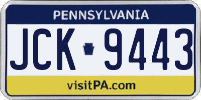 PA license plate JCK9443