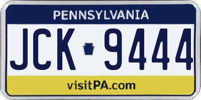 PA license plate JCK9444