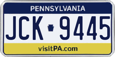 PA license plate JCK9445