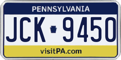 PA license plate JCK9450