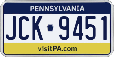 PA license plate JCK9451