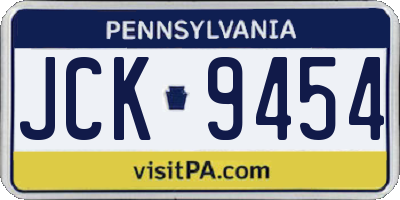 PA license plate JCK9454