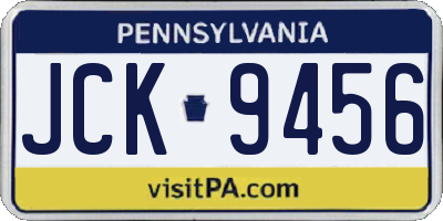 PA license plate JCK9456