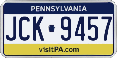 PA license plate JCK9457