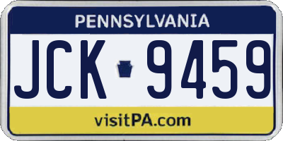 PA license plate JCK9459