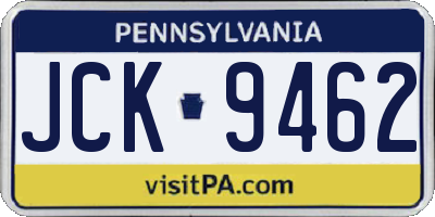 PA license plate JCK9462
