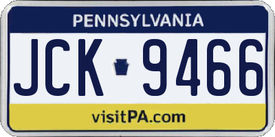 PA license plate JCK9466