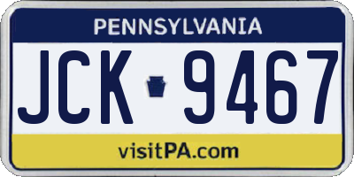PA license plate JCK9467