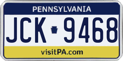 PA license plate JCK9468