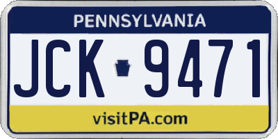 PA license plate JCK9471