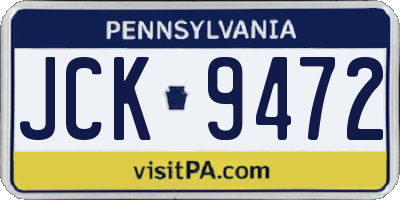 PA license plate JCK9472