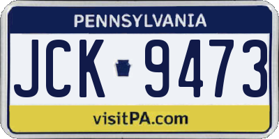 PA license plate JCK9473