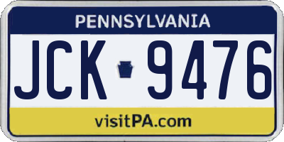PA license plate JCK9476