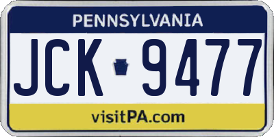 PA license plate JCK9477