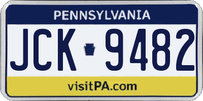 PA license plate JCK9482