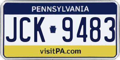PA license plate JCK9483